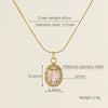 Glam Shiny Sun Water Droplets Heart Shape Stainless Steel Plating Inlay Zircon 18k Gold Plated Pendant Necklace