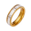 Elegant Glam Circle Titanium Steel Inlay Zircon Rings