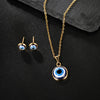 Simple Style Devil's Eye Stainless Steel Plating 18k Gold Plated Earrings Necklace