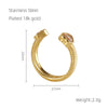 Elegant Simple Style Heart Shape Stainless Steel Plating Inlay Zircon 18k Gold Plated Open Ring