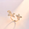 Ins Style Sweet Flower Copper 18k Gold Plated Zircon Rings Bracelets In Bulk