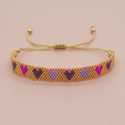 Retro Heart Shape Seed Bead Wholesale Wristband