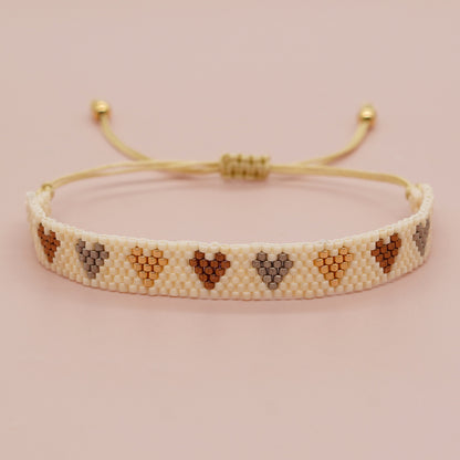 Retro Heart Shape Seed Bead Wholesale Wristband