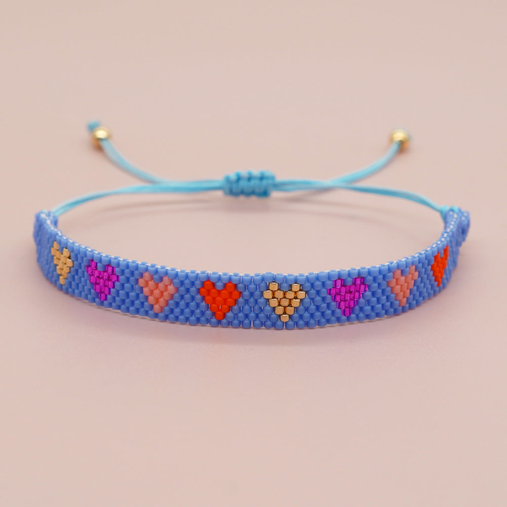 Retro Heart Shape Seed Bead Wholesale Wristband