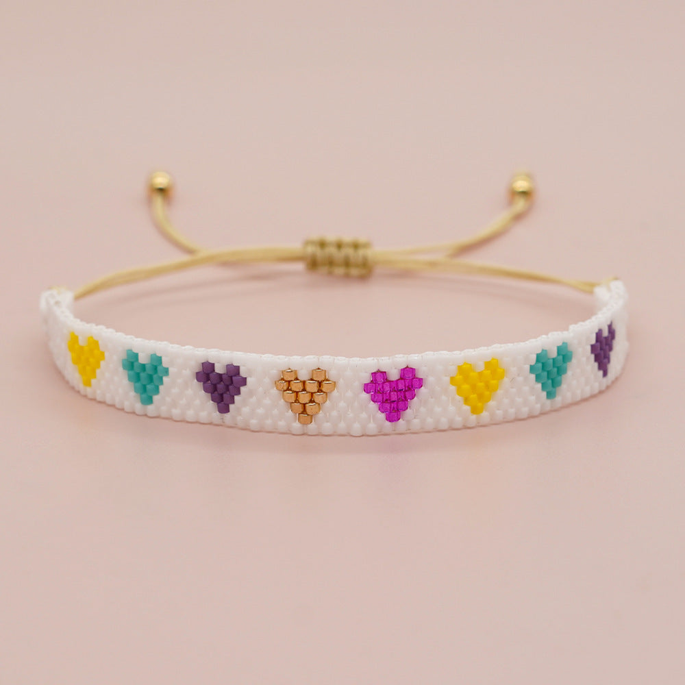 Retro Heart Shape Seed Bead Wholesale Wristband