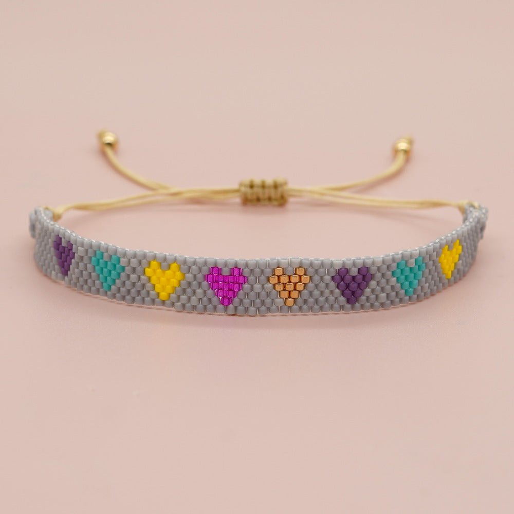 Retro Heart Shape Seed Bead Wholesale Wristband