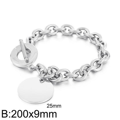 Fashion Round Titanium Steel Plating Bracelets Necklace