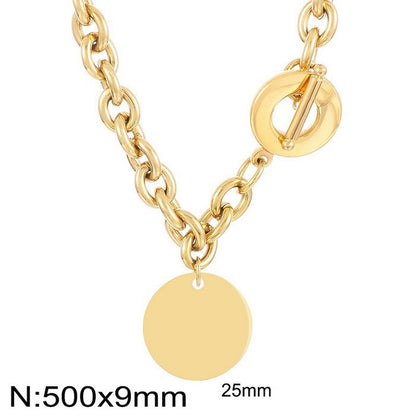 Fashion Round Titanium Steel Plating Bracelets Necklace