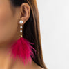 Simple Style Commute Solid Color Imitation Pearl Feather Inlay Artificial Pearls Women's Drop Earrings