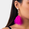 Simple Style Commute Solid Color Imitation Pearl Feather Inlay Artificial Pearls Women's Drop Earrings