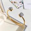 Commute Square Copper Inlay Artificial Crystal Bangle