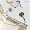 Commute Square Copper Inlay Artificial Crystal Bangle