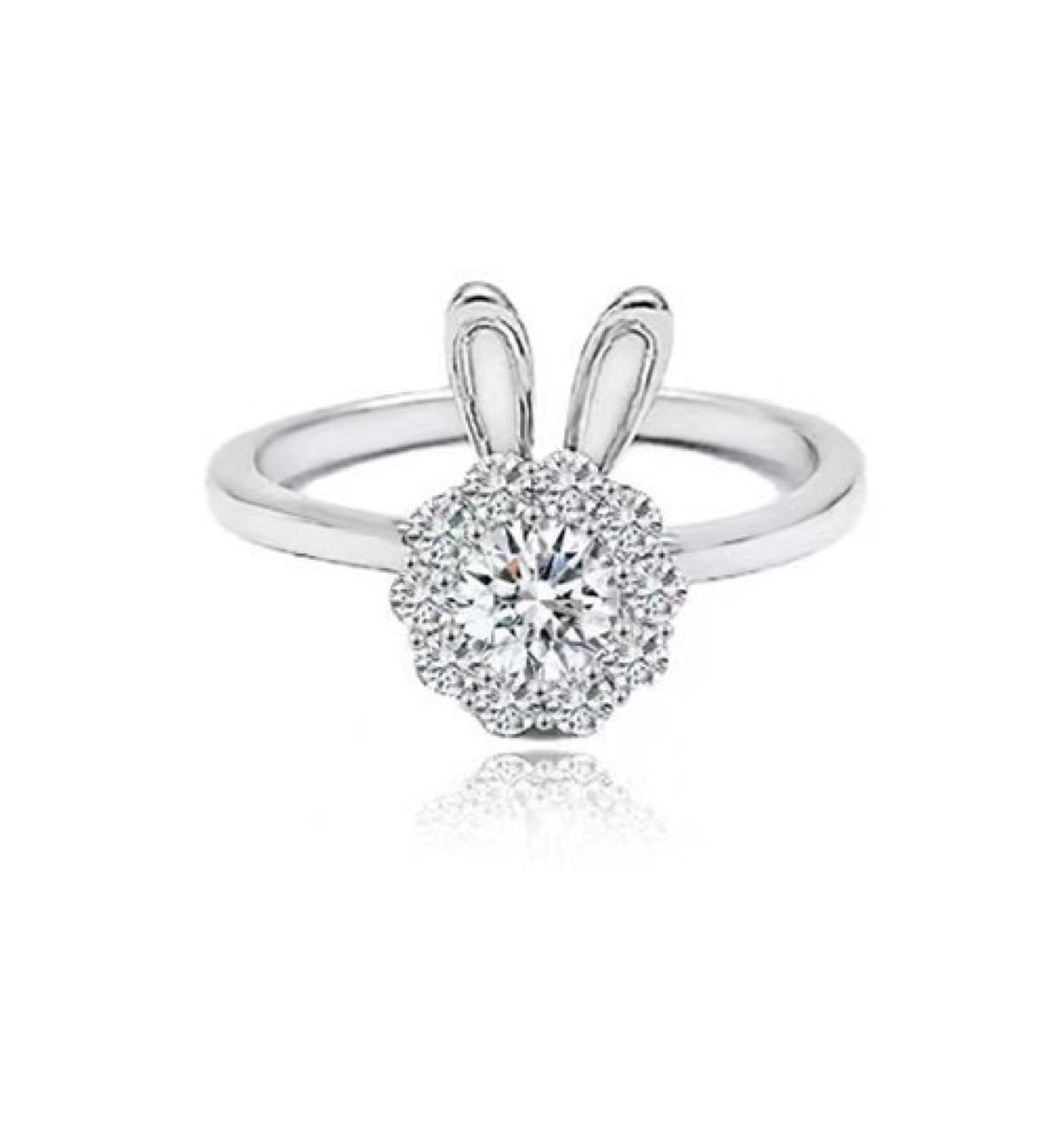 Simple Style Rabbit Copper Zircon Open Ring In Bulk