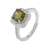 Elegant Luxurious Shiny Square Copper 18k Gold Plated Zircon Open Ring In Bulk