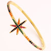 Glam Multicolor Star Rectangle Copper 18k Gold Plated Zircon Bangle In Bulk