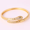 Ins Style Retro Snake Copper 18k Gold Plated Zircon Bangle In Bulk