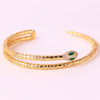 Ins Style Retro Snake Copper 18k Gold Plated Zircon Bangle In Bulk