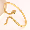 Ins Style Retro Snake Copper 18k Gold Plated Zircon Bangle In Bulk