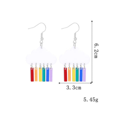 Novelty Geometric Color Block Heart Shape Alloy Enamel Women's Drop Earrings