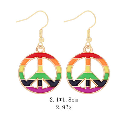 Novelty Geometric Color Block Heart Shape Alloy Enamel Women's Drop Earrings