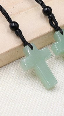 Casual Cross Crystal Polishing Pendant Necklace