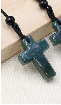 Casual Cross Crystal Polishing Pendant Necklace