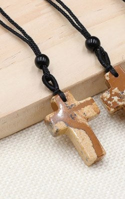 Casual Cross Crystal Polishing Pendant Necklace