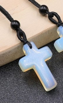 Casual Cross Crystal Polishing Pendant Necklace