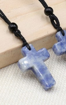 Casual Cross Crystal Polishing Pendant Necklace