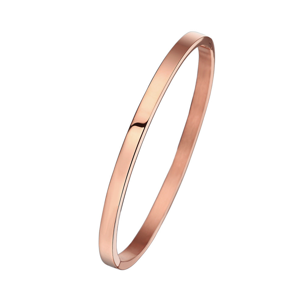 Simple Style Circle Titanium Steel Plating Bangle