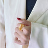 Ins Style Novelty Stripe Solid Color Titanium Steel Plating 18k Gold Plated Rings