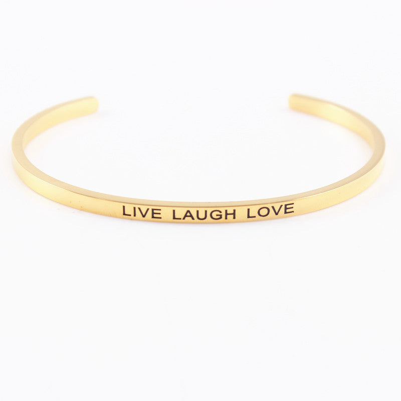 Casual Simple Style Letter Stainless Steel Cuff Bracelets