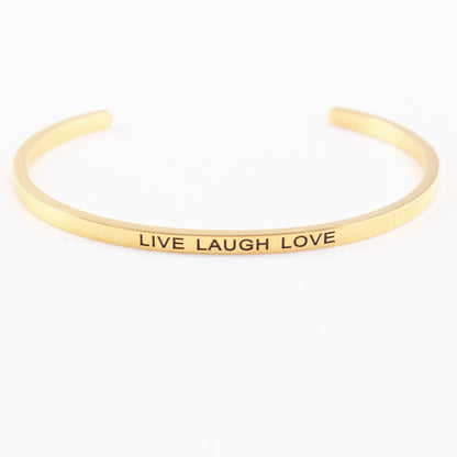 Casual Simple Style Letter Stainless Steel Cuff Bracelets