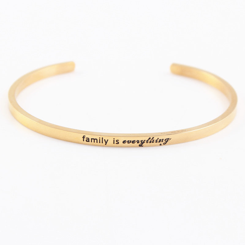 Casual Simple Style Letter Stainless Steel Cuff Bracelets