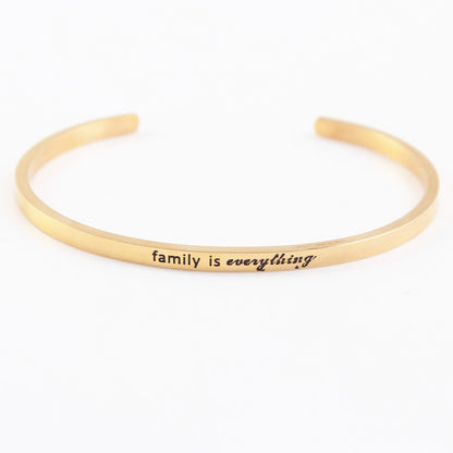 Casual Simple Style Letter Stainless Steel Cuff Bracelets