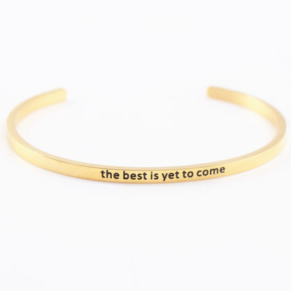 Casual Simple Style Letter Stainless Steel Cuff Bracelets