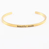 Casual Simple Style Letter Stainless Steel Cuff Bracelets