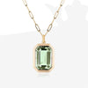 Ig Style Square Stainless Steel Plating Inlay Zircon 18k Gold Plated Pendant Necklace