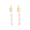 1 Pair Elegant Geometric Copper Inlay Pearl Drop Earrings