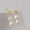 1 Pair Elegant Geometric Copper Inlay Pearl Drop Earrings