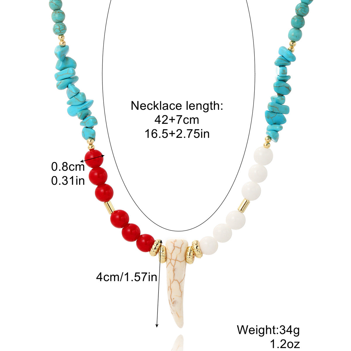 Ethnic Style Water Droplets Alloy Turquoise Plating Women's Pendant Necklace 1 Piece