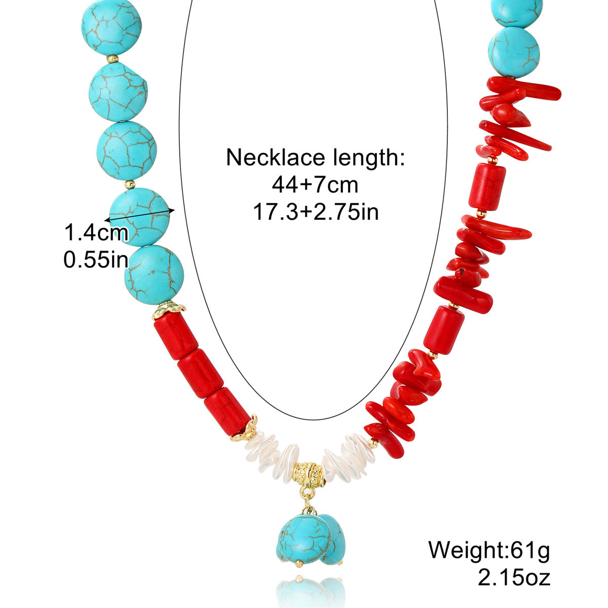 Ethnic Style Water Droplets Alloy Turquoise Plating Women's Pendant Necklace 1 Piece