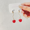 Cartoon Style Sweet Fruit Heart Shape Imitation Pearl Alloy Enamel Inlay Rhinestones Women's Earrings 1 Pair