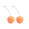 Cartoon Style Sweet Fruit Heart Shape Imitation Pearl Alloy Enamel Inlay Rhinestones Women's Earrings 1 Pair