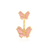 Fashion Butterfly Copper Plating Zircon Belly Ring