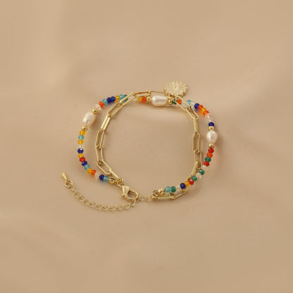 Retro Flower Arylic Alloy Wholesale Bracelets