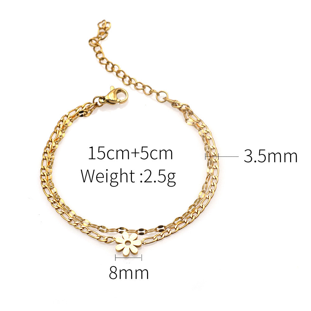 Simple Style Geometric Stainless Steel Plating Bracelets