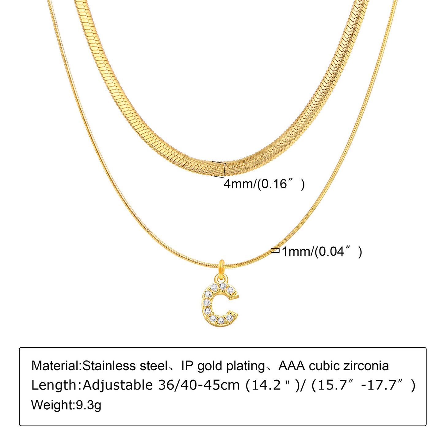 Ins Style Simple Style Letter Stainless Steel Plating Inlay Zircon 18k Gold Plated Layered Necklaces