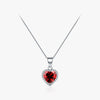 Ins Style Elegant Heart Shape Sterling Silver Plating Inlay Zircon Rhodium Plated Pendant Necklace