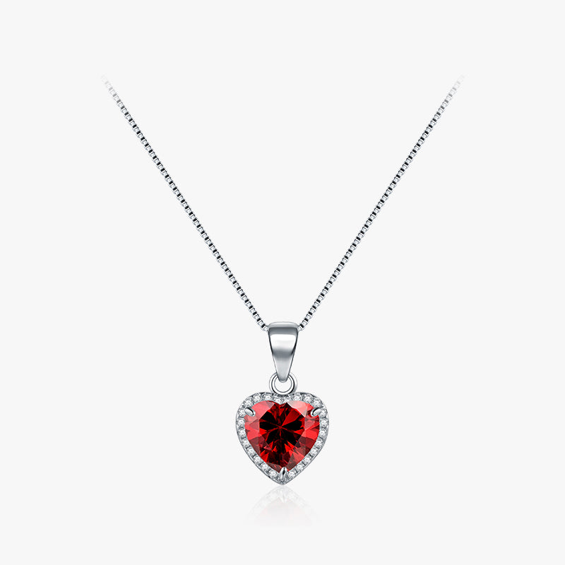 Ins Style Elegant Heart Shape Sterling Silver Plating Inlay Zircon Rhodium Plated Pendant Necklace